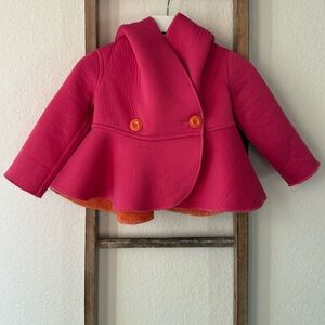 Mack & Co. Pink Fleece Lined Peplum Coat sz: 12M